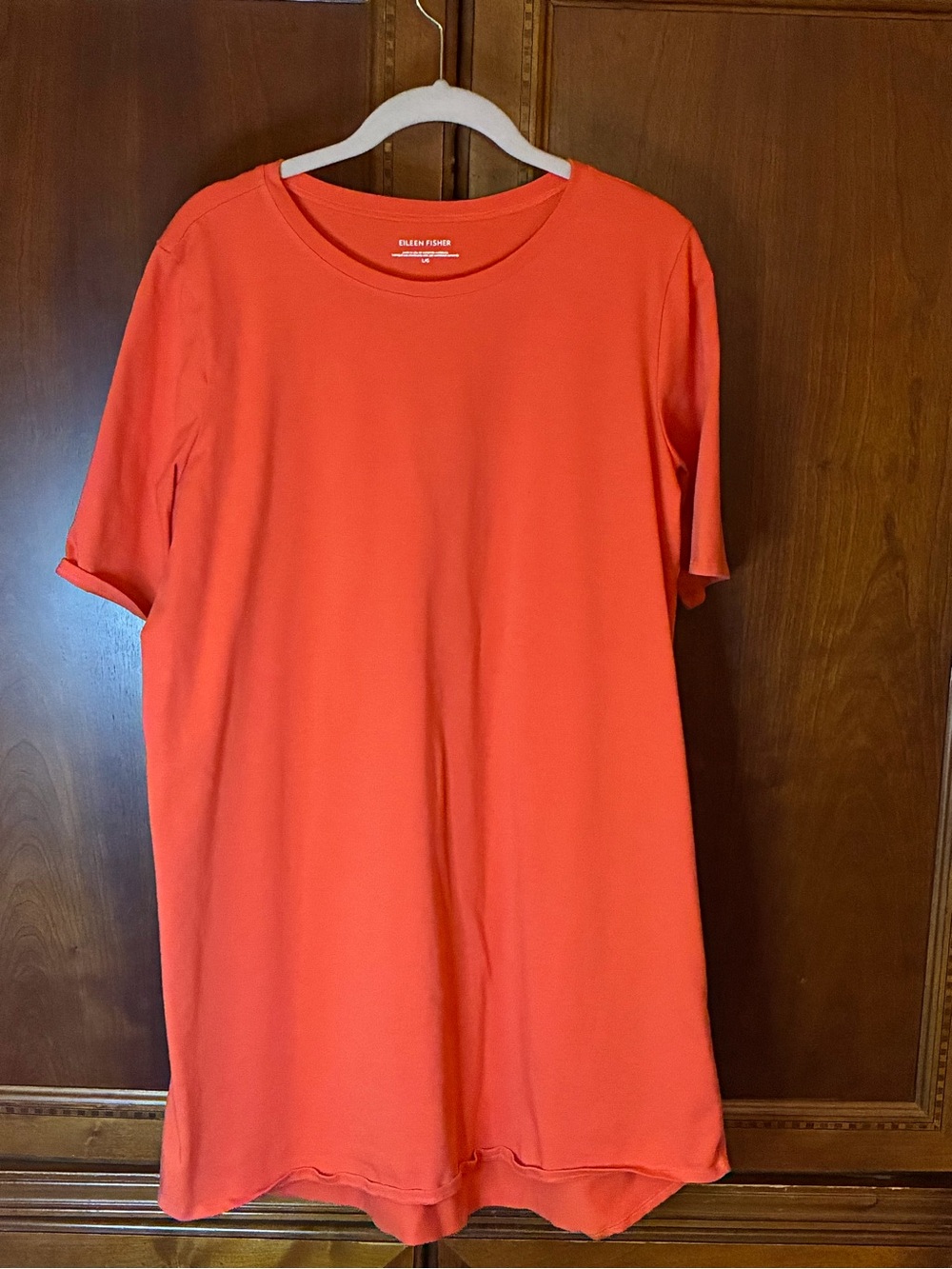 Eileen Fisher Coral Midi Crewneck Tunic Dress